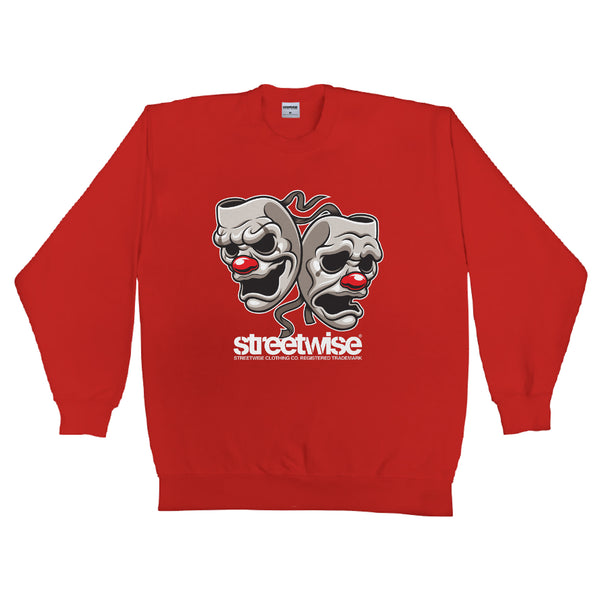 ALL SMILES Crewneck Sweater (RED)